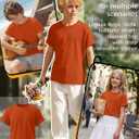 Boys Shirts Short Sleeve Summer Tops Kids Crew Neck Loose Casual Basic Tees for Boys 5-14 Years