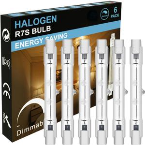R7S Halogen Light Bulbs 120V 100W,6 Pack J78mm T3 J Type Halogen Bulbs, 3 Inch Long Double Ended Light Bulb for Work, Security,Landscape Lights, Dimmable