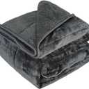 Throw Sherpa Weighted Blanket 25 lbs - 80"x87" for Adults, Fleece Fluffy Fuzzy Cozy Plush Washable Heavy Blanket, Super Soft Warm for King Queen Full Size Bed in Winter