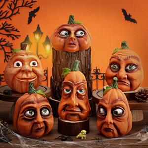 Geelin 6 Pcs Halloween Expressive Pumpkins Family Resin Fall Decorations Funny Smile Pumpkin Head Lantern Venue Props Gifts for Outdoor Indoor Garden Yard Table Top Decor Bar Party Decoration Geelin 6 Pcs Halloween Expressive Pumpkins Family Resin Fall Decorations Funny Smile Pumpkin Head Lantern Venue Props Gifts for Outdoor Indoor Garden Yard Table Top Decor Bar Party Decoration