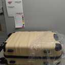 Coolife Hardside Checked Luggage with TSA Lock, Spinner Wheels, Telescopic Handle, Lightweight Suitcase (Champagne, M(24in))