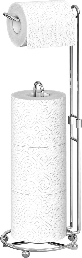Simple Houseware Toilet Paper Holder for Bathroom Tissue Freestanding Storage, Chrome