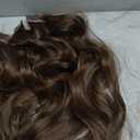 FESHFEN Clip in Hair Extensions for Women - 4 Pcs Thick Double Weft Long Wavy Soft Synthetic Blends Well Hair Extension, 24 inch Chestnut Brown