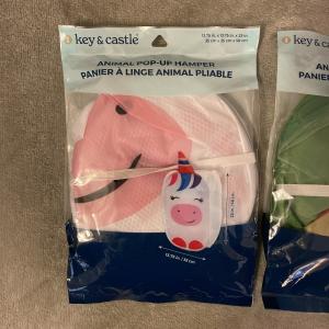 TECHMILLY Collapsible Mesh Pop Up Laundry Hamper with Sturdy Handles and Side Pocket - Portable Foldable Clothes Baskets for Dorm, Bathroom & Travel Storage (Unicorn)