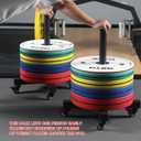 ZUKAM Upgraded Movable Olympic Weight Plate Rack with Wheel for 2-Inch Bumper Plates Weight Storage, Stores up to 800lbs of olympic weight plate, Sold in pairs