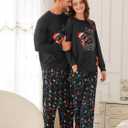 ALISISTER Matching Christmas Pajamas for Couples Men and Women Xmas Pjs Sets Long Sleeve Sleepwear (Medium, 02 Cat Lights)
