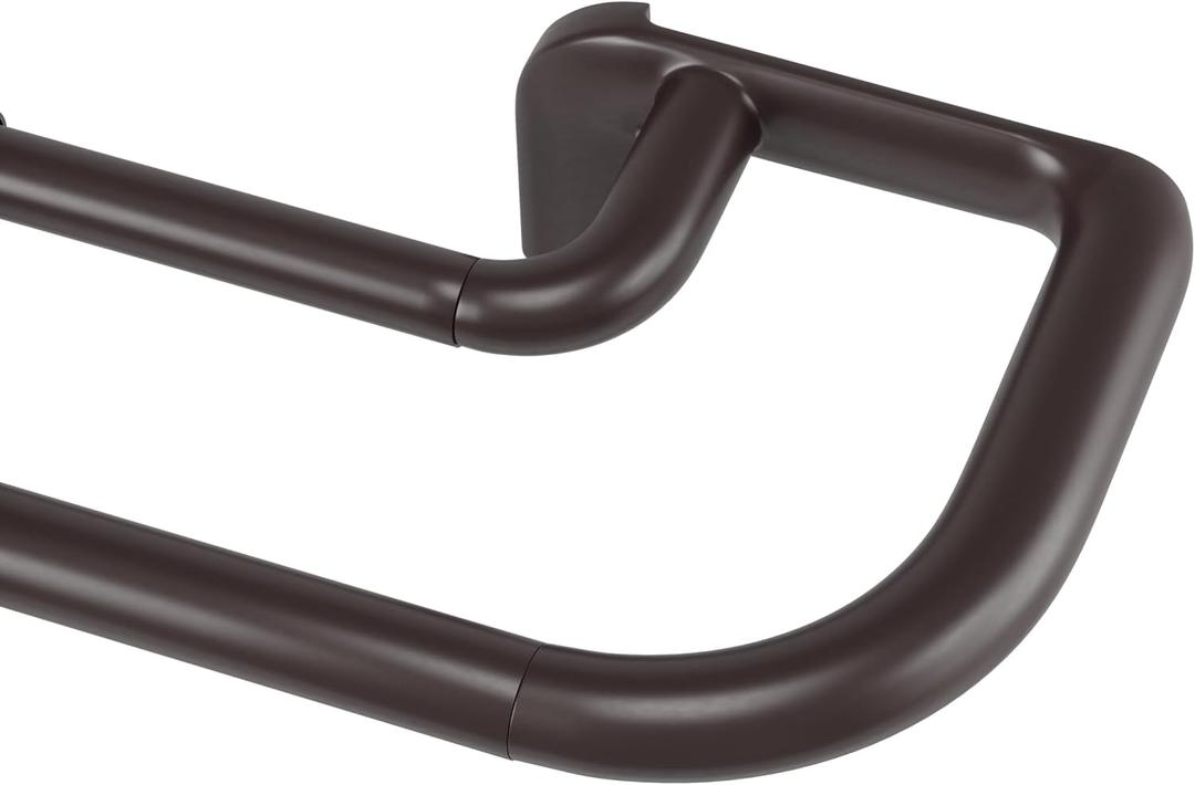 Umbra Twilight Double Curtain Rod Set – Wrap Around Design Ideal for Blackout or Room Darkening Panels, 48 to 88 Inches, Dark Bronze