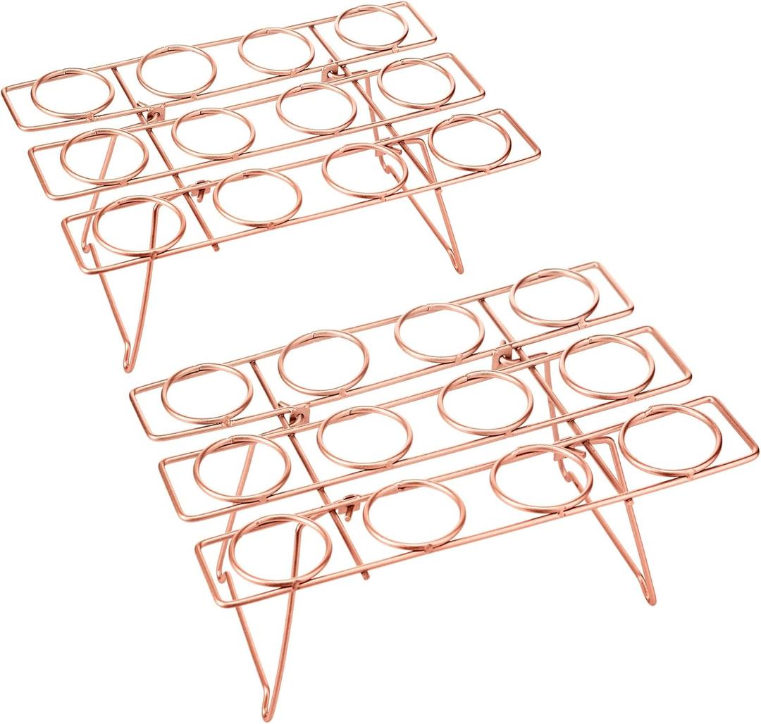 Patelai 2 Pieces Ice Cream Cone Baking Racks Cupcake Display Racks Cupcake Cone Stands Cupcakes Holders for Home Kitchen Baking Cooking Ice Cream Tools Supplies(Rose Gold)