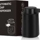 Automatic Soap Dispenser Foaming Touchless: 9oz Plastic Black Modern Rechargeable Electric Auto Foam Soap Dispenser - Bathroom Kitchen Hand Dish Lotion