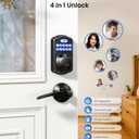 Veise KS02A Fingerprint Keyless Entry Door Lock, Auto Lock, Electronic Keypad Deadbolt for Front Door, Biometric, Anti-Peeping Password, Easy Install, Matte Black