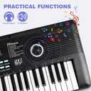 61 key keyboard Piano,Portable Electronic Digital Piano,Built In Dual Speakers,External Microphone,Power Plug,Rich Teaching Content,Multi-Functional Electronic Piano Suitable For Beginners jd555