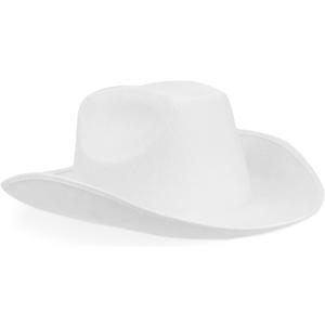 Zodaca Felt Cowboy Hat for Men and Women, Western Cowgirl Hat for Halloween Costume Birthday Bachelorette Party (Adult Size) (White)