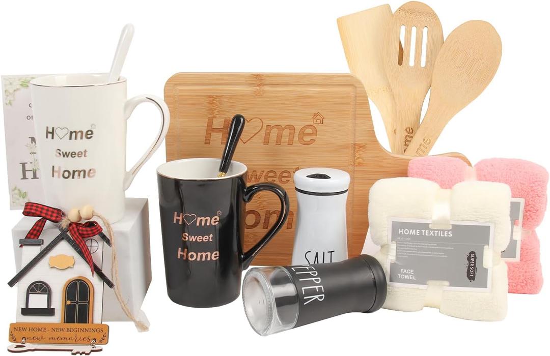 House Warming Gifts New Home, 12 Pcs Housewarming Gift Ideas, New House Gift Basket for Homeowners Couples Women, Closing Gifts for Home Buyers