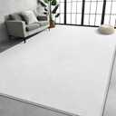 Large Area Rugs for Living Room Bedroom, 5x8 Feet White Rug, Minimalist Modern Shag Rug, Soft Thick Comfy Memory Foam Indoor Carpet, Non-Slip Washable Rug for Boys Girls Dorm Nursery Room Home Decor
