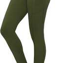 SATINA High Waisted Leggings for Women - Comfortable and Stretchy in Versatile Sizes and Colors (One Size Plus, Olive)