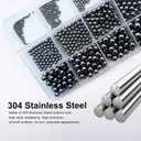 800pcs Stainless Steel Precision Bearing Balls Assortment Kit, 1-8mm, 12 Sizes, Metric Mixing Balls for Bicycle, RC Models, Slingshots, Crafts