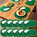 12 Pcs Golf Party Decorations Centerpieces for Table 14 x 9 Inch Golf Grass Placemats Green Felt Placemat for Sport Birthday Party Kitchen Dining Decoration
