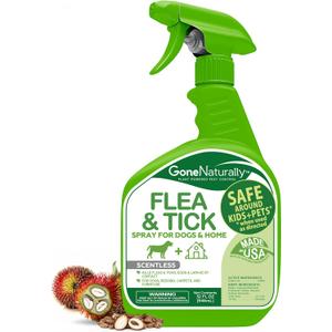 Flea and Tick Spray for Dogs & Home Natural Flea and Tick Prevention for Dogs Bed Bug Spray & Multi-Insect Killer Scentless Plant-Based Formula Kills on Contact (32 oz)