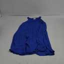 PRETTYGARDEN Women's Cute Halter Neck Sleeveless Mini Dress Solid Color Flowy Pleated Beach Dress Sundress (Blue)