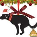 2025 Funny Christmas Ornaments, Labrador Dog Wooden Hanging Decor for Christmas Tree Decoration, Funny Christmas Dog Hanging Craft Holiday Party Supplies
