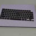 BYCeKe for MacBook Pro 14 inch Case 2026-2021 M5 M4 M3 M2 M1 A3434 A3112 A3185 A3401 A2918 A2992 A2779 A2442,Checkered Textured Cream Leather Hardshell & Keyboard Cover for Mac Pro14, Checkerd Lavender