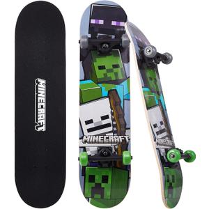Voyager Skateboard with Printed Graphic Grip Tape - Great for Kids and Teens, Cruiser Skateboard with ABEC 5 Bearings, Durable Deck, Smooth Wheels