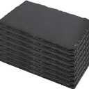 8 PCS 10 x 4.7 Inch Black Slate Cheese Boards, Black Slate Serving Platter with Natural Edge, Slate Stone Serving Tray for Cheese, Charcuterie, Sushi, Appetizers