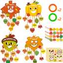Flibberizz 28Pcs Fall Leaves and Pumpkin Thanksgiving Craft KIt Thankful Fall for Jesus, Never Leaves. Decorations with Cords,Thanksgiving Crafts for Schools Parties, Decor