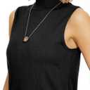 INKOFF Sleeveless Mock Neck Turtleneck Knit Tops Women Dressy Casual Sweater Vest Business Work Tank (3X)