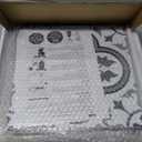 The Tiles Plaza Encaustic Peel and Stick Backsplash, Blue and White Patterned Vintage Stick on Tile, Stone Composite Self-Adhesive Wall Tile Sticker for Kitchen Bathroom Fireplace Stairs, 10 Sheets