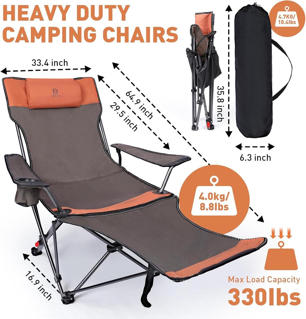 Adjustable Backrest Foldable Chair With Footrest DVT DEVONTE
