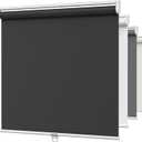 MYshade Blackout Cordless Roller Shades, Room Darkening Free-Stop Roll Up Blinds for Windows, Pull Down Blocking Blind for Home and Office, Easy to Install, 29" W X 72" H, Black