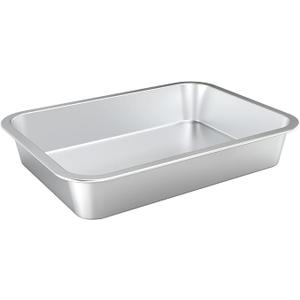 only fire Stainless Steel Baking Pan, Rectangular Cake Pan Cookie Sheet Pan Barbeque Grill Pan for Baking Breads, Grilling Chicken, Vegetables, Dishwasher Safe,15.5’’×11.6’’×2.7"