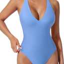 SUUKSESS Women Sexy Low Back One Piece Swimsuit Slimming Tummy Control Bathing Suit, S