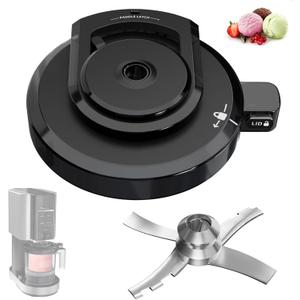 NC301 Outer Bowl Lid with Paddle for Ninja Ice Cream Maker,Reusable Creami Lid Replacement with Blade, Creami Replacement Parts Compatible with NC299AMZ/NC300/NC301 Series, Dishwasher Safe