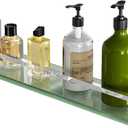 Alise Bathroom Shelves, Polished Chrome Glass Shelf for Bathroom, Modern Floating Shelves, 20 inch