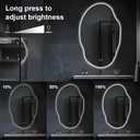 Asymmetrical LED Bathroom Mirror with Lights,Irregular Led Bathroom Vanity Mirror for Wall with Backlit, Anti Fog, 3 Colors and Dimmable Light,[Horizontal/Vertical] 48" H x 30" W