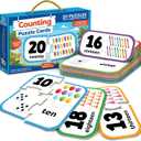 Number Puzzle Kindergarten Math Games - Number Matching Puzzle - 20 Sets Learning Numbers Puzzles - Counting Toys for Toddlers Kids Ages 3-5 - Preschool Learning Activities - Puzzles for Toddlers 2-4