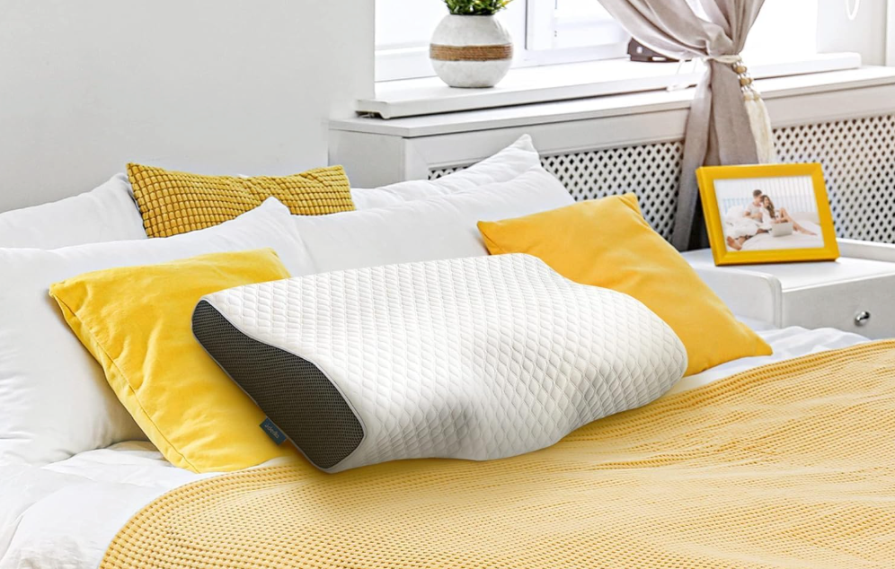 Derila Cervical Queen Size Pillow for Sleeping - Ergonomic Neck Support Pillow for Neck & Shoulder Pain Relief - Side, Back, Stomach Sleepers - Contour Best Bed Anti-Snoring Pillows for Sleeping