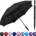 62 Inches Golf Umbrella Automatic Open Windproof Waterproof Large Double Canopy Vented Rain Stick Umbrellas for Men Women