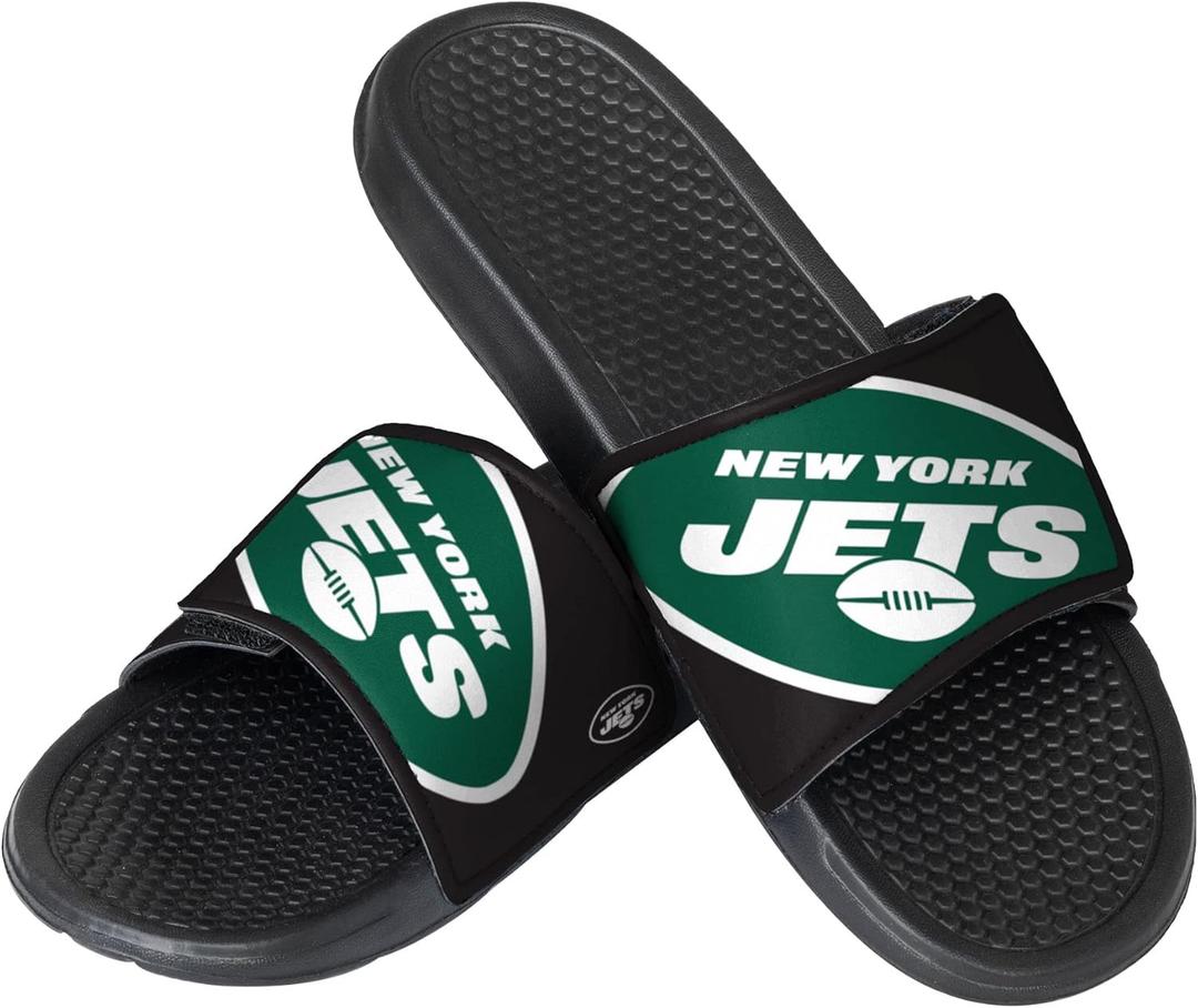 FOCO Men's NFL Team Logo Shower Sport Slide Flip Flop Sandals (13-14, Cropped Big Logo) XL FOCO Men's NFL Team Logo Shower Sport Slide Flip Flop Sandals (13-14, Cropped Big Logo) XL