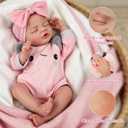 WOOROY Realistic Reborn Baby Dolls Girl, 18 inch Lifelike Real Life Newborn | Weighted Soft Cloth Body, Poseable Limbs, Realistic Details, Complete Accessories, Handmade Toy for Kids Age 3+ and Collector