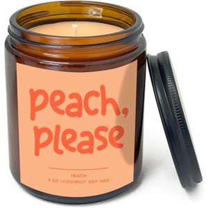 Simply Soson 9oz Peach Scented Candle, Fall Candles, Peach Scent, Aromatherapy Candles, Gifts for Women, Men, Families Friend, Colleague, Birthday, Holiday