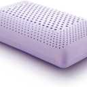 MALOUF Z Zoned Dough Memory Foam Infused with Real Natural Lavender Oil Aromatherapy Pillow Spray Included-Queen, purple