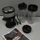 Ninja Fit Compact Personal Blender, Portable Blender for-Smoothies, Shakes, Food Prep, and Frozen Blending, 700-Watt Base, (2) 16-oz. Cups and Spout Lids, Black QB3001SS