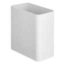 mDesign Stainless Steel Slim Rectangular Modern Metal 2.6 Gallon Trash Can Wastebasket, White