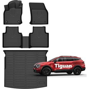 Norand-Floor Mats for Volkswagen Tiguan 2018 2019 2020 2021 2022 2023 2024 Car Mats for VW Tiguan Accessories All Weather Floor Mats Cargo Liner 2018-2024