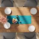 2 x Encasa XO Table Runner 13x36 in Long | Cotton Canvas Fabric | Azul Blue Solid Color | Machine Washable & Durable