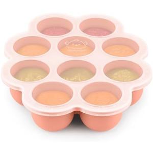 KeaBabies Silicone Food Freezer Trays with Lid, 2oz x 10 Pods Baby Food Storage Containers, Easy Puree Meal Prep, Breast Milk Silicone Freezer Molds, Dishwasher, Microwave Safe, BPA-Free (Roseate)