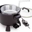 Presto 8-Quart Big Kettle, Steamer and Deep Fryer Multi-Cooker, Black
